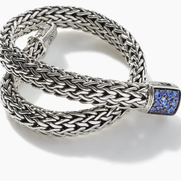 John Hardy Jewelry - NWB John Hardy Reversible Icon Bracelet, Blue and Black Sapphires Sterling 6.5MM